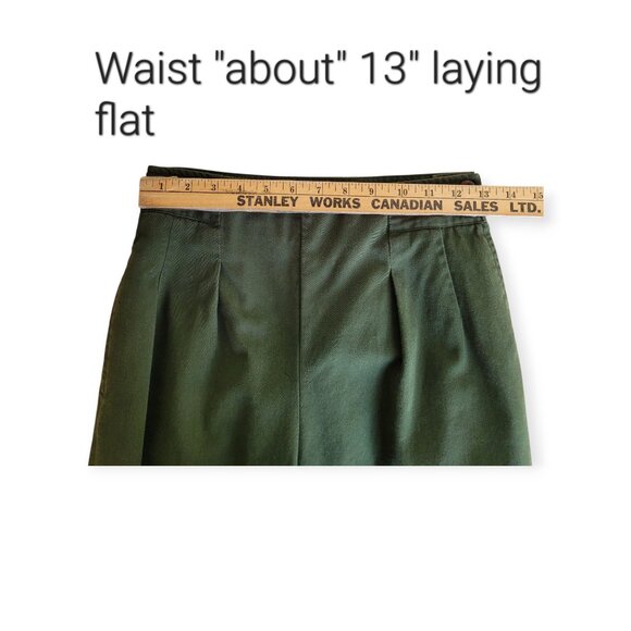 Vintage GAP 90s Olive Green Cropped Cotton Trousers High Rise Size 26 - Picture 7 of 14